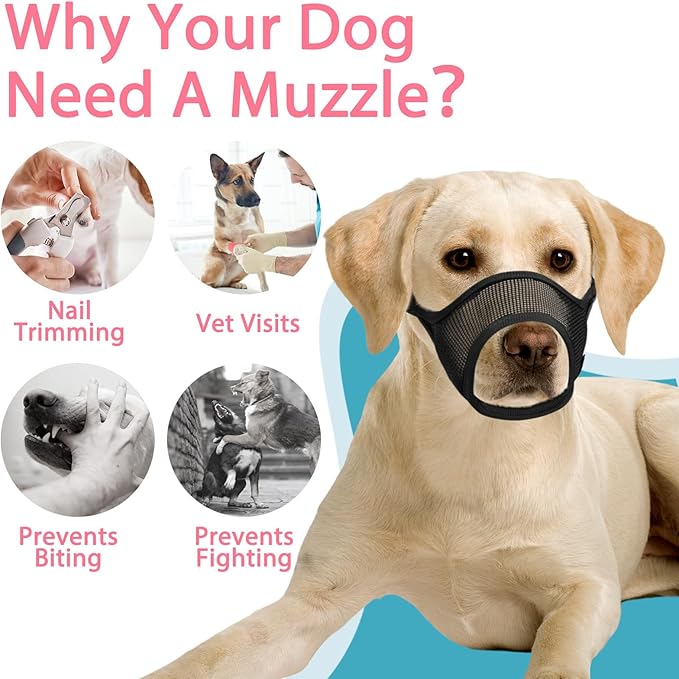 LUCKYPAW Dog Muzzle M(Snout:8.75"-9.5"))