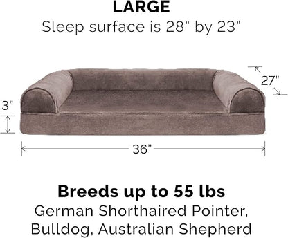 Furhaven Orthopedic Dog Bed for Large/Medium Dogs w/ Removable Bolsters & Washable Cover 55 lbs