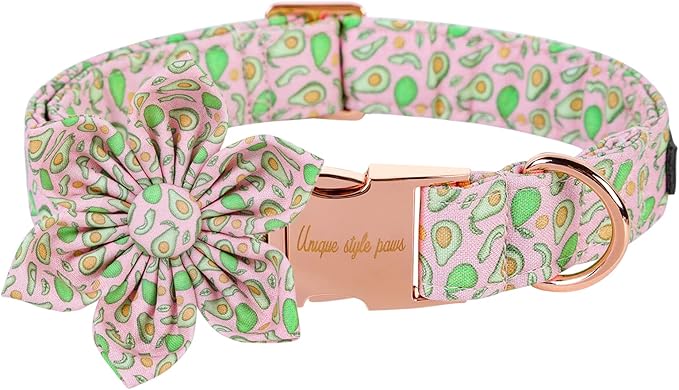 Unique style paws Dog Collar with Flower Tie