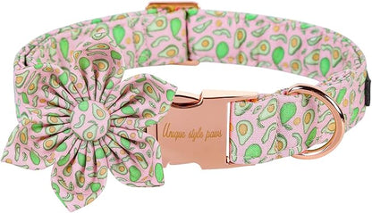Unique style paws Dog Collar with Flower Tie