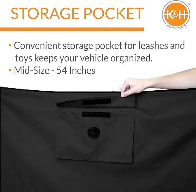 K&H Pet Products Deluxe Car Seat Saver Black Standard/Mid-Size 54 Inches