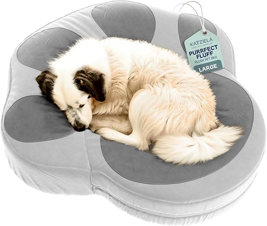 Katziela Purrfect Fluff Paw-Shaped Pet Bed 40" x 40" x 6" Washable