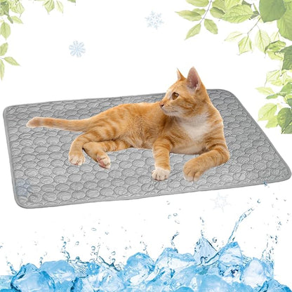 Dog Cooling Mat Washable Seats(Grey,11x15in)