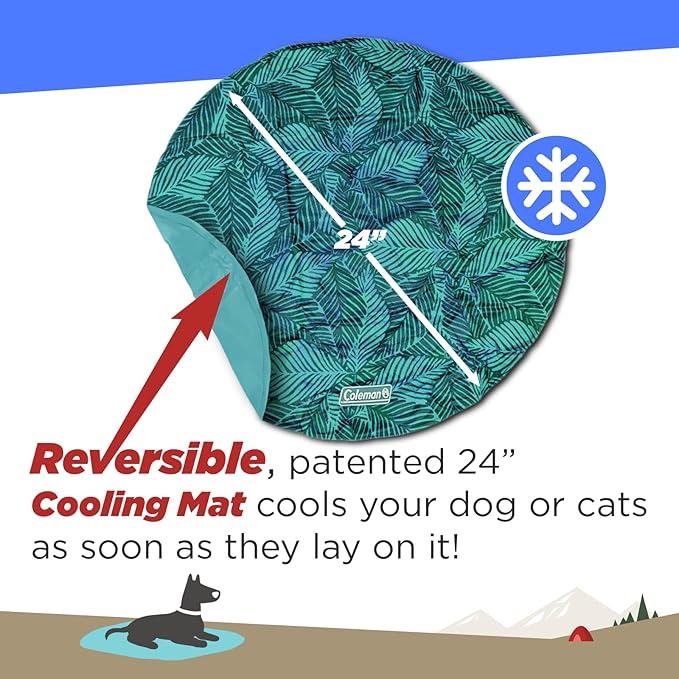 Coleman Round Reversible Cooling Pet Mat 24", Navy