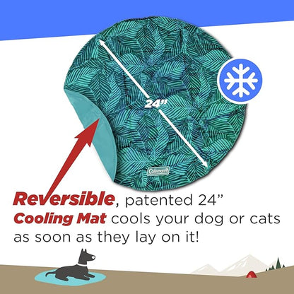 Coleman Round Reversible Cooling Pet Mat 24", Navy