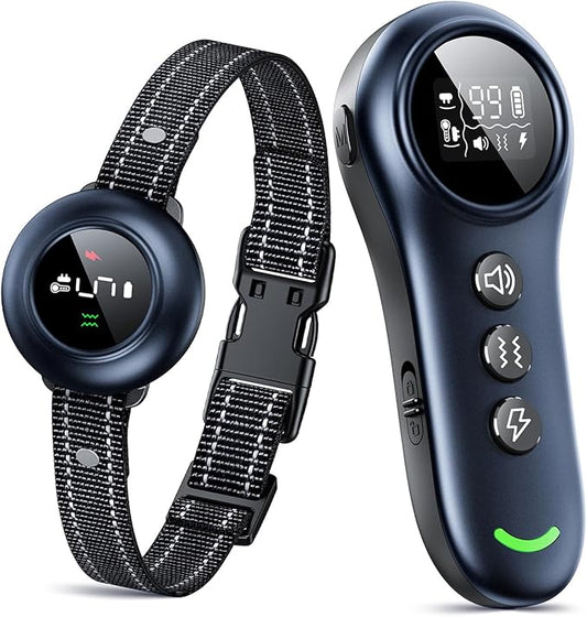 2 in 1 Dog Training Collar & Bark Collar 3000FT Anti 5 Adjustable