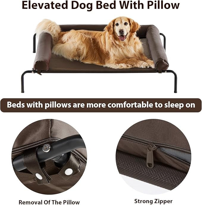 RRPETHOME Large Elevated Cooling Dog Bed
