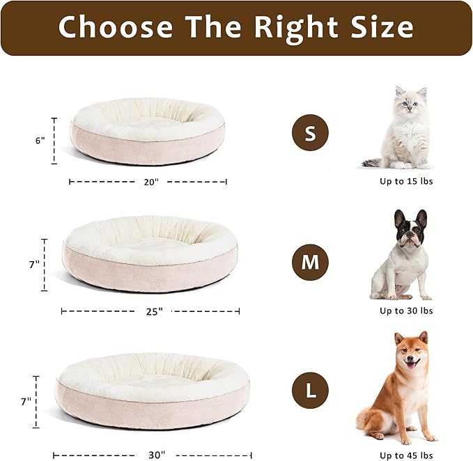 Love's cabin Round Donut Cat and Dog Cushion Bed 30in Pet