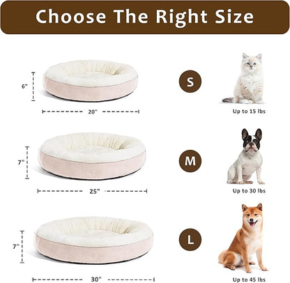 Love's cabin Round Donut Cat and Dog Cushion Bed 30in Pet
