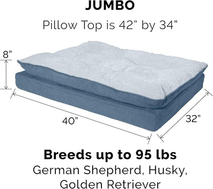 Furhaven Orthopedic Dog Bed for Large Dogs w/ Pillow Cushion Top & Removable Washable Cover 95 lbs