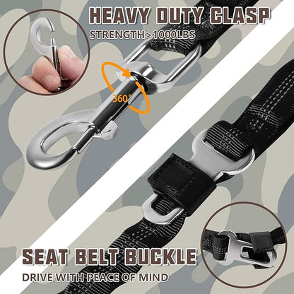 AUROTH Heavy Duty Bungee Dog Leash for Medium Large Breed Dogs 2 Padded 4.5FT 6FT 4.5 FT, Black01)