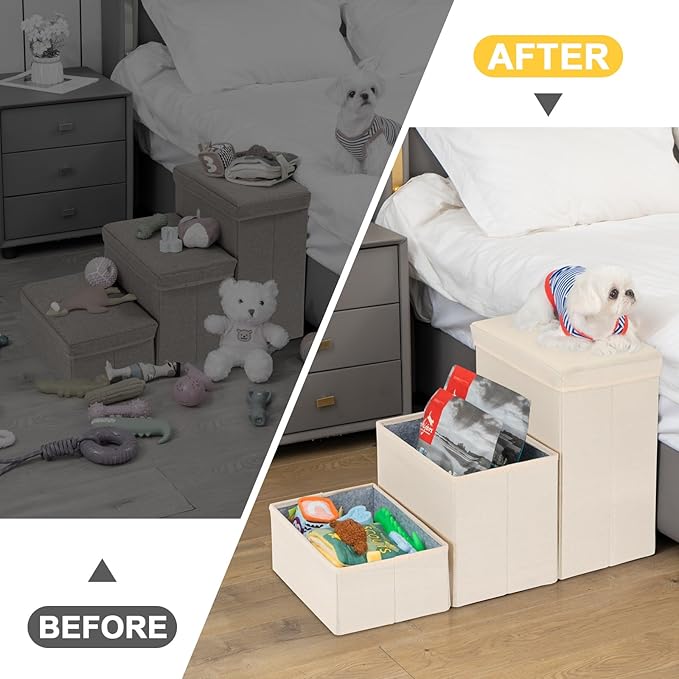 Uross Dog Stairs with Storage 3-Steps