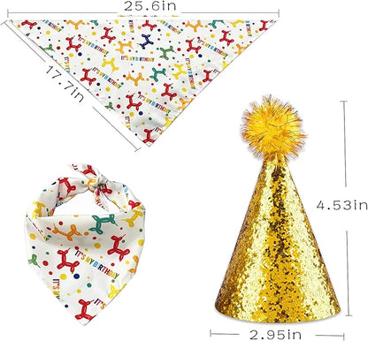 Dog Birthday Hat and Dog Birthday Bandana