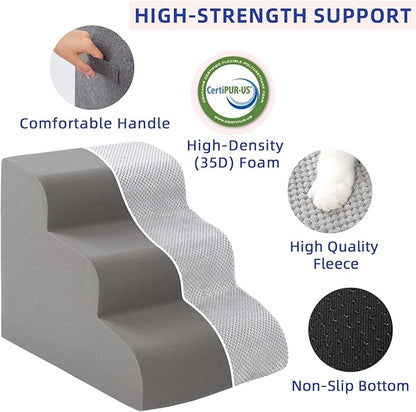 Pettycare Dog Stairs Ramp for High Beds and Couch 5 Steps,Grey
