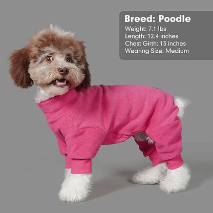 cyeollo Fleece Dog Pajamas Large Dog Pjs Jumpsuit Thermal Dog Onesie Stretchable Doggie Coat Dog Clothes for Medium to Large Sized Dogs