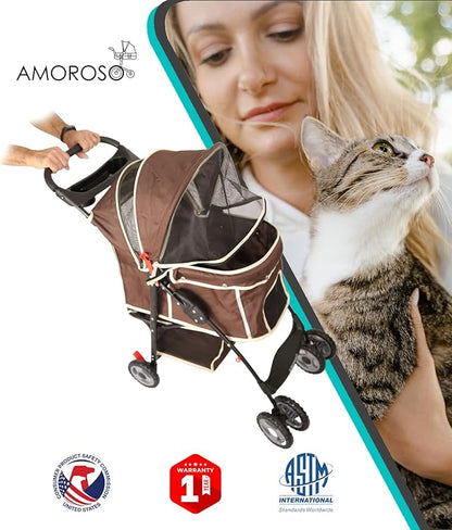 AmorosO 4 Wheels Pet Convenient Stroller