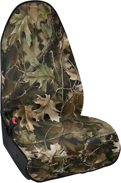 Camo Forest Sweatproof Towel Car Front Seat Cover Non-Slip Bucket Seat Protector Easy to Install Universal Seat Cover for Car