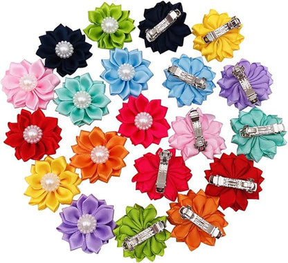 PET SHOW 10pairs Flower Small Dogs Hair Bows 10 Colors