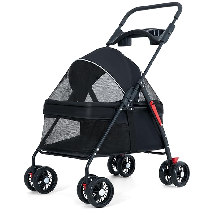 Pet Stroller 4 Wheels Dog Cat Stroller