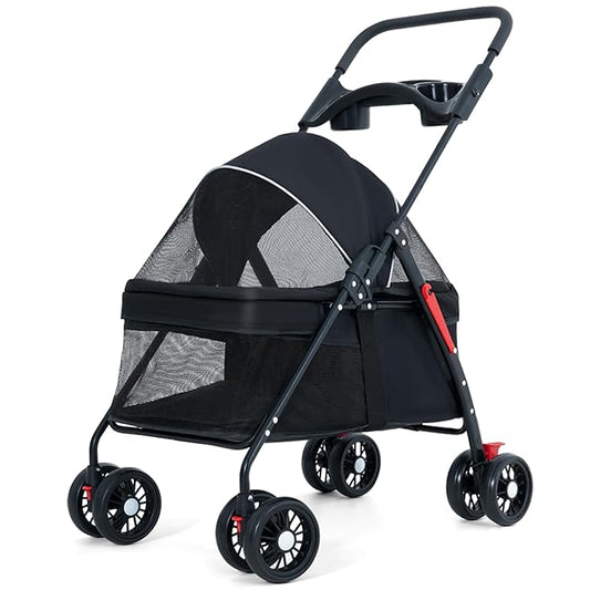 Pet Stroller 4 Wheels Dog Cat Stroller