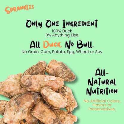 Freeze Dried Dog Treats, Duck Hearts for Cats and Dogs - 1LB Big Bag Single Ingredient All Natural Grain-Free, High Protein, Made in USA - Perfect for Training, Topper or Snack