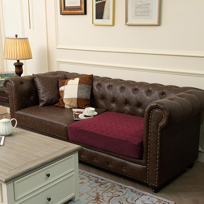 nanbowang Waterproof Dog Bed Covers Replacement Washable Pet Hair Easy to Remove (32x44x6, Burgundy)