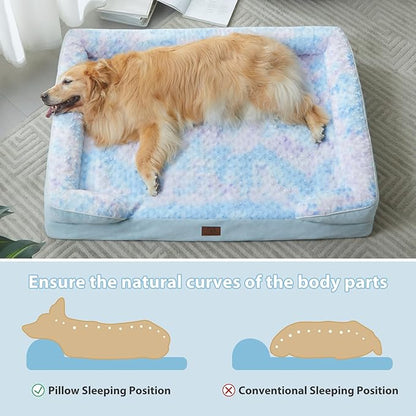 WNPETHOME Waterproof Dog Beds for Medium Dogs, Orthopedic Medium Dog Bed with Sides, Big Dog Couch Bed with Washable Removable Cover, Pet Bed Sofa with Non-Slip Bottom for Sleeping