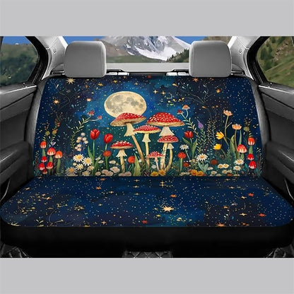 AFPANQZ Moon Mushroom Car Rear Seat Covers Set