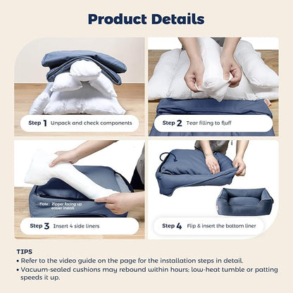 Miguel Waterproof Outdoor Dog Bed for Medium Small Dogs 35 inches