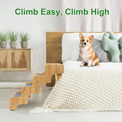 Dog Stairs for High Bed and Couch 4-Steps Non-Slip
