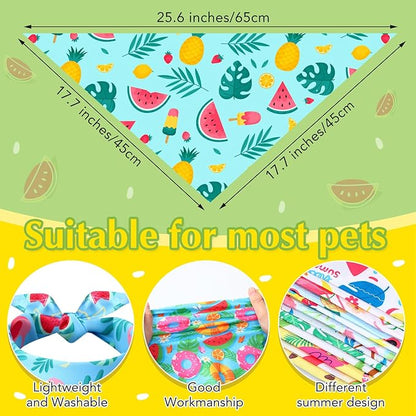 Sweetude 50 Pieces Hawaiian Dog Bandanas Summer Bandanas
