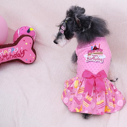 CuteBone Birthday Dog Dresses Velvet Holiday Small Dogs CVA49XXS-D