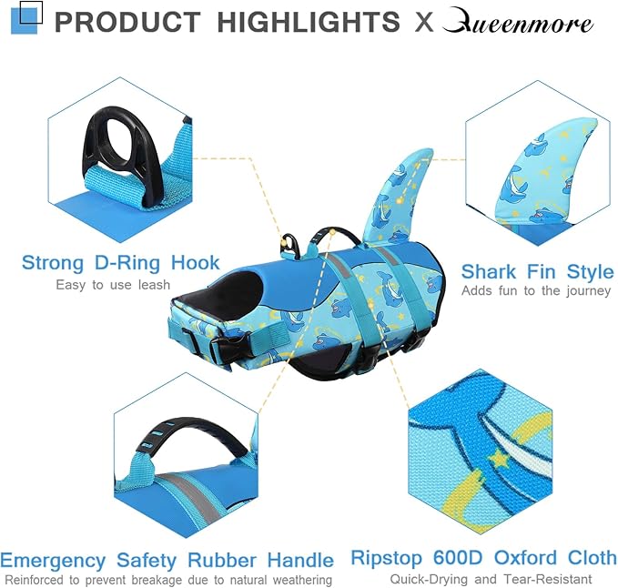 Queenmore Shark Dog Life Jacket