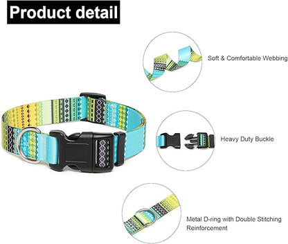 Adjustable Dog Collar with Patterns