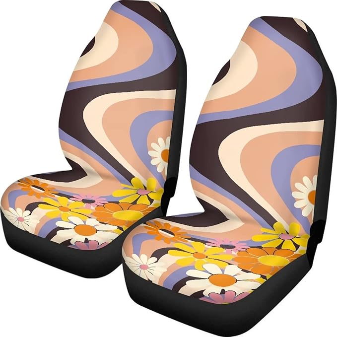 UNICEU 70s 80s Twirl Cute Daisy Flower Car 2 Packs