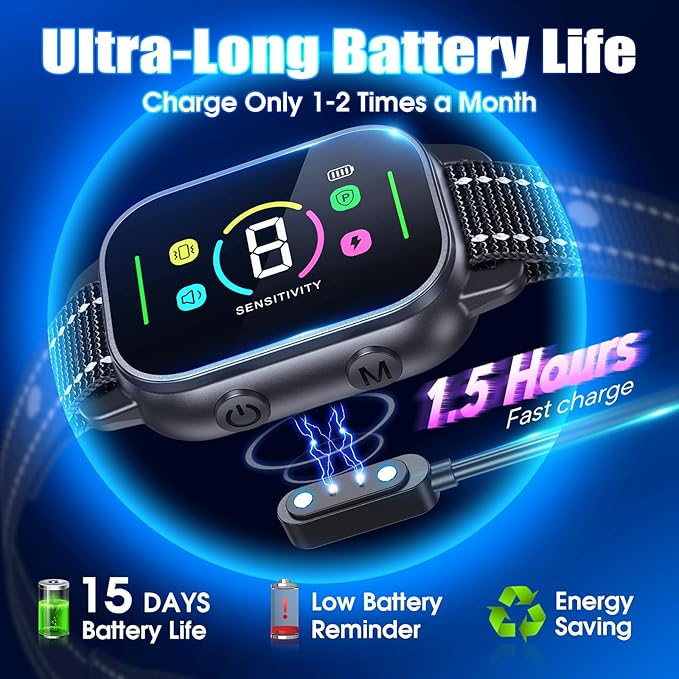 NHUJK Bark Collar- Smart Dog Bark Collar for Small Medium Large Dogs 8 Adjustable