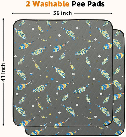 Dog Pee Pads Washable: 2 Pack Reusable Puppy Pads 36x41 Inch