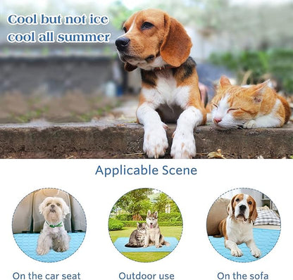 Pet Cooling Bed Mats Dog Cooling Mat Washable Comfort Breathable for Dogs and Cats Indoor Outdoor 59.05 * 39.37Inch)