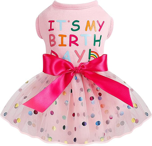 Dog Birthday Outfit Dress for Small Medium Dogs