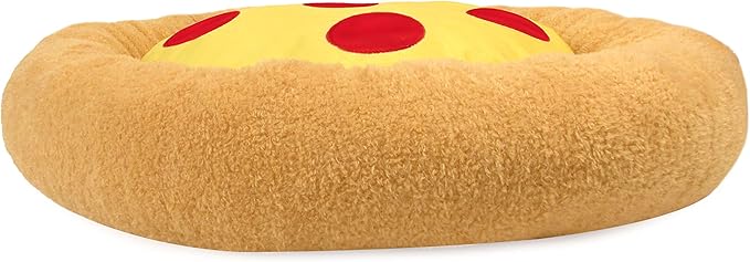 TONBO Soft Plush Small Cute and Cozy Food Dog Cat Bed, Washer and Dryer Friendly (Pizza)