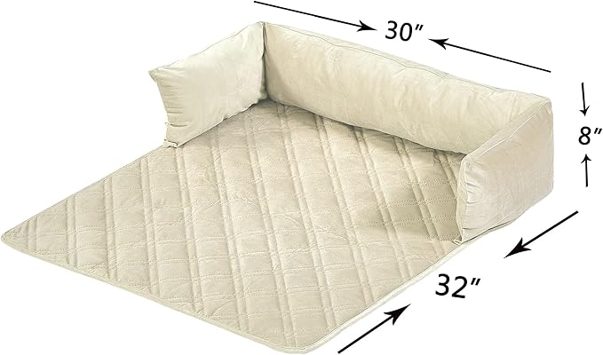 Brilliant Sunshine Premium Beige Silky Velvet Pet Sofa Bed
