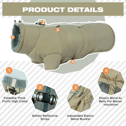 IDOMIK Warm Dog Coats with Harness