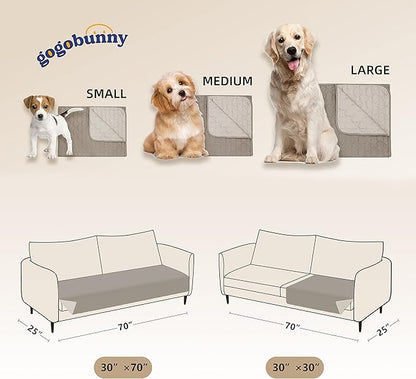 gogobunny 100% Double Sided Waterproof Dog Blanket Soft Pet Bed Cover Reversible Protect Furniture Couch Sofa Car for Puppy Large Dog Cat (Dark Stone/Light Stone 40x50 Inch 1))