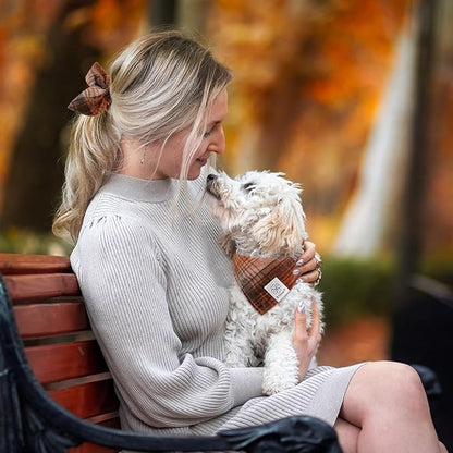 E-Clover Fall Dog Bandana & Matching Scrunchie-Thanksgiving Dog