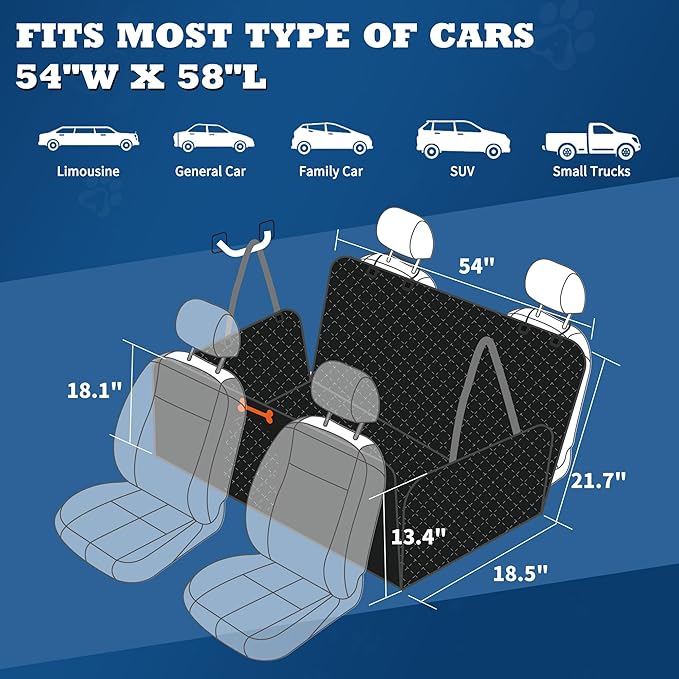 Dog Cars Seat Cover for Pets 100% Waterproof