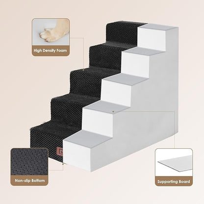 EHEYCIGA Dog Stairs for High Bed 22.5”H 5-Step Dog