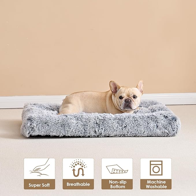 EHEYCIGA Fluffy Dog Crate Bed for Medium Dogs