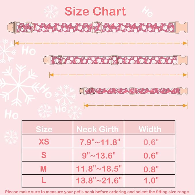 Faygarsle Red Dog Collar Christmas Design with Bow