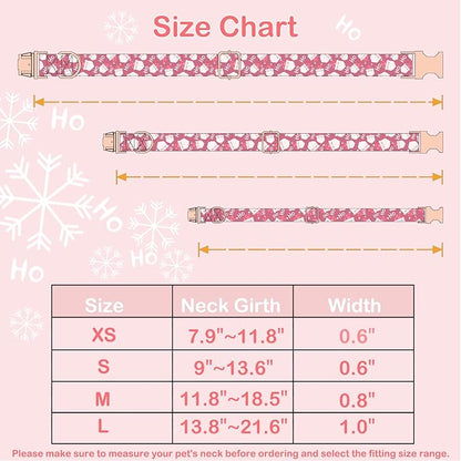 Faygarsle Red Dog Collar Christmas Design with Bow