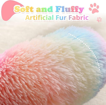 JOLLYVOGUE Calming Donut Dog Bed & Cat Bed (24", Rainbow)